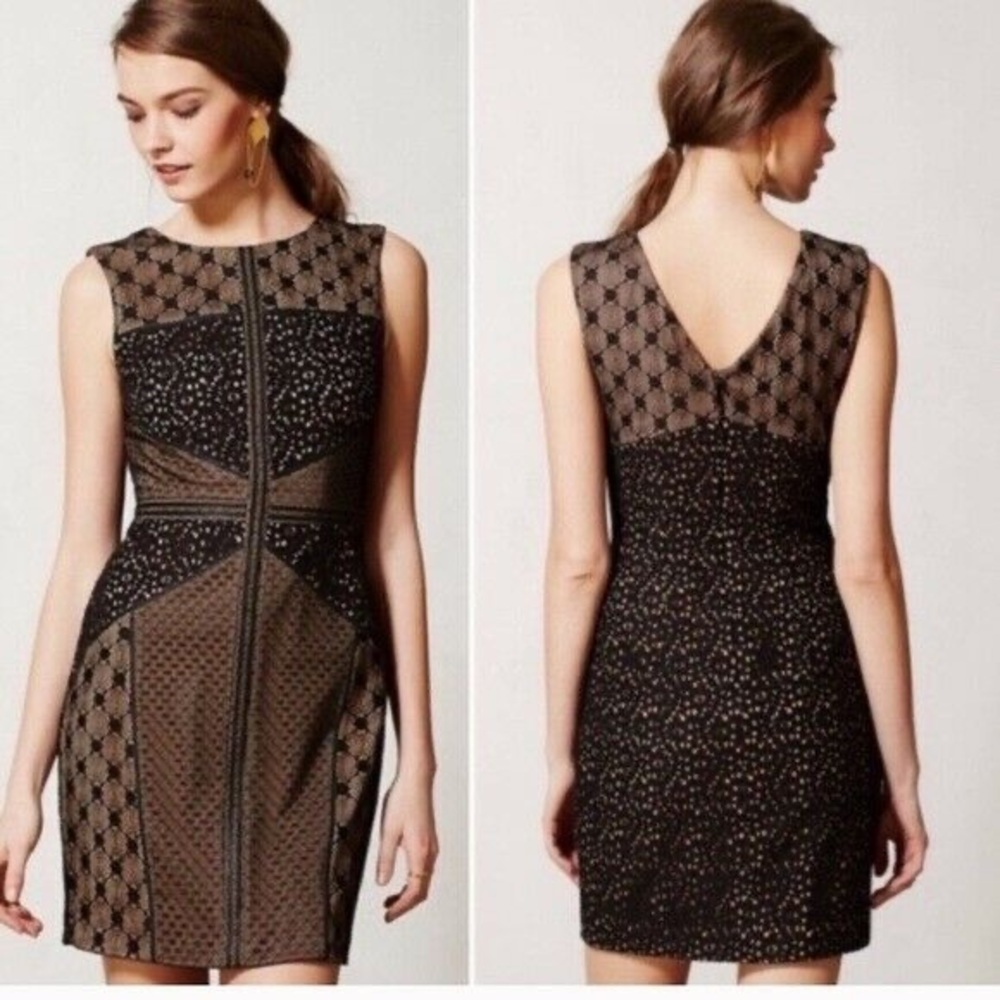 NWT Anthropologie Heartloom Black Lace Sheath Dress - Date Night